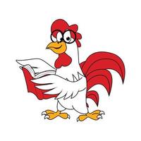 cute rooster animal cartoon vector