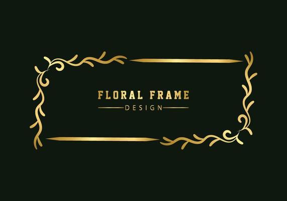 golden decorative floral luxury frame. Floral retro pattern.