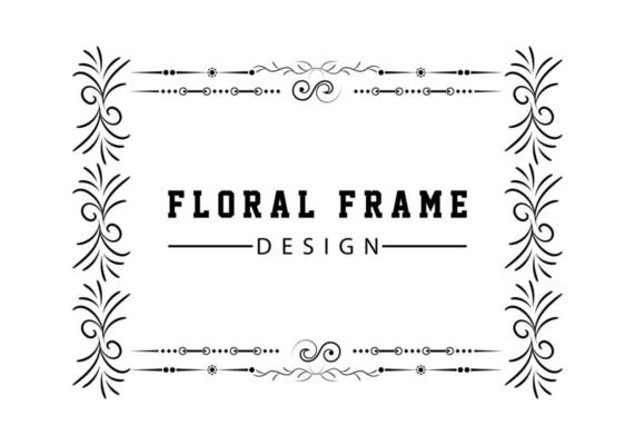 Elegant decorative golden floral frame design free vector