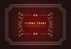 Elegant decorative golden floral frame design free vector