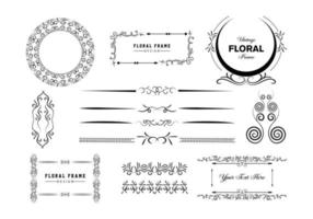 Vintage frames, dividers mega set isolated on white. Calligraphic design elements. vector