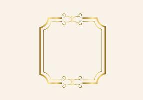 Golden double frame Vintage style design vector