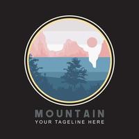 Retro style mountain design. Vector graphics for t shirts and other uses.