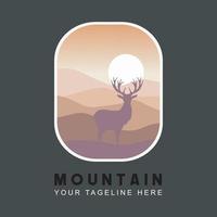 Retro style mountain design. Vector graphics for t shirts and other uses.