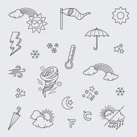 vector set of weather doodle elements, for design purposes