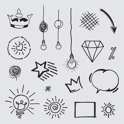 Doodle element vector set, for concept design.