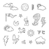 vector set of weather doodle elements, for design purposes