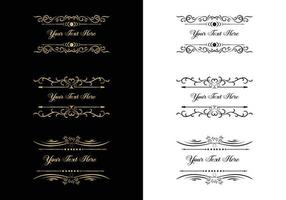 Vintage calligraphic vignettes and dividers, Vintage ornamental dividers, Hand drew decorative borders in retro style for greeting cards, banners, retro parties, wedding invitations, menus, postcards. vector