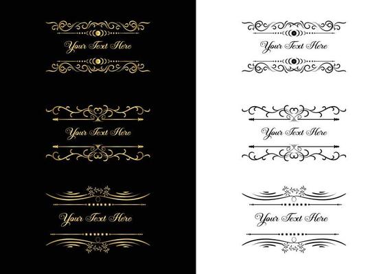Vintage calligraphic vignettes and dividers, Vintage ornamental dividers, Hand drew decorative borders in retro style for greeting cards, banners, retro parties, wedding invitations, menus, postcards.