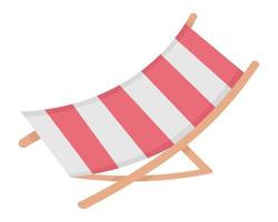 Comfortable lounge chair for sunbathing. Doodle flat clipart. All objects are repainted. vector