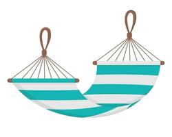 Striped outdoor hammock. Doodle flat clipart. All objects are repainted. vector
