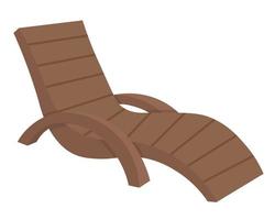 Comfortable lounge chair for sunbathing. Doodle flat clipart. All objects are repainted. vector