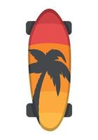 A simple longboard with a stylish chalkboard pattern. Flat doodle clipart. All objects are repainted. vector