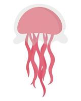 Deep sea jellyfish. Doodle flat clipart. All objects are repainted. vector