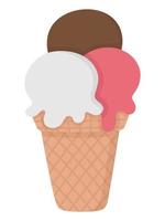 Bright pattern of ice cream. Flat doodle clipart. All objects are repainted. vector