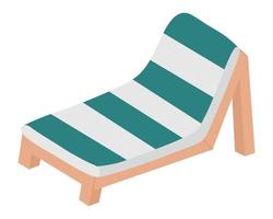 Comfortable lounge chair for sunbathing. Doodle flat clipart. All objects are repainted. vector