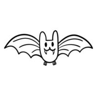 Doodle sticker with cute bat vector