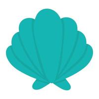 Tropical underwater shell. Doodle flat clipart. All objects are repainted. vector