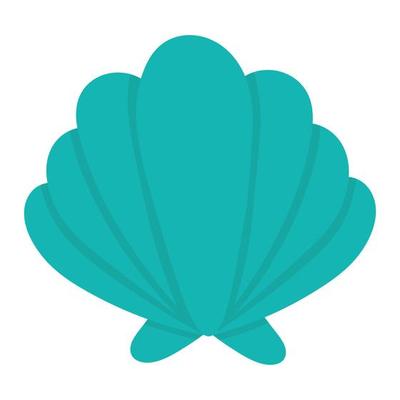 Tropical underwater shell. Doodle flat clipart. All objects are repainted.