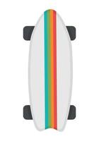 un longboard simple con un elegante patrón de pizarra. imágenes prediseñadas de garabatos planos. Todos los objetos están repintados. vector