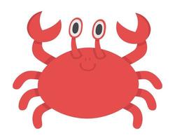 Funny cartoon crab. Doodle flat clipart. All objects are repainted. vector