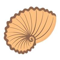 Tropical underwater shell. Doodle flat clipart. All objects are repainted. vector