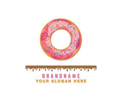 letter O alphabet with pink donut bread alphabet theis suitable for logos, titles and headers, cute donut vector