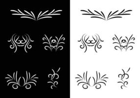 vector illustration set of border calligraphic and dividers decorative and Decorative monograms and calligraphic borders.