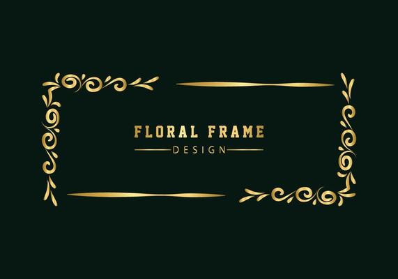 golden decorative floral luxury frame. Floral retro pattern.