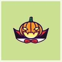 halloween calabaza drácula lindo vector