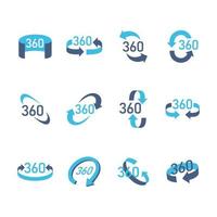 Set of 360 degree View Icon vector