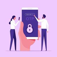 OTP authentication and Secure Verification, Never share OTP and Bank Details concept