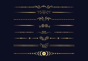 Luxury golden and retro dividers set. Calligraphic design elements vector. vector