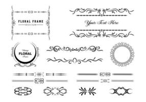 Vintage frames, dividers mega set isolated on white. Calligraphic design elements. vector