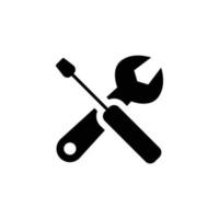 Maintenance icon. Simple solid style. Tool, wrench and screwdriver, spanner sign. Home services concept. Glyph vector illustration symbol element isolated on white background. EPS 10.