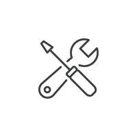 Maintenance icon. Simple outline style. Tool, wrench and screwdriver, spanner sign. Home services concept. Thin line vector illustration symbol element isolated on white background. EPS 10.