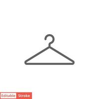 Clothes hanger icon. Simple outline style. Wardrobe and household concept. Thin line vector illustration design isolated on white background. Editable stroke EPS 10.