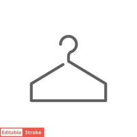 Clothes hanger icon. Simple outline style. Wardrobe and household concept. Thin line vector illustration design isolated on white background. Editable stroke EPS 10.