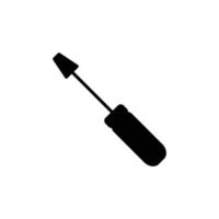 Slotted common blade screwdriver flat icon. Simple solid style. Glyph vector illustration symbol isolated on white background. EPS 10.