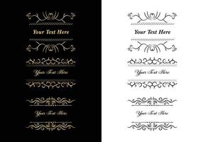 Vintage calligraphic vignettes and dividers, Vintage ornamental dividers, Hand drew decorative borders in retro style for greeting cards, banners, retro parties, wedding invitations, menus, postcards. vector