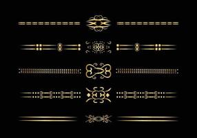 Luxury golden and retro dividers set. Calligraphic design elements vector. vector