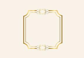 Golden double frame Vintage style design vector