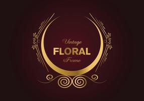 hermoso diseño de marco elegante floral dorado circular. ilustración libre. vector