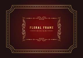 Elegant decorative golden floral frame design free vector