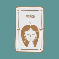 Symbol sign with inscription. Virgo. Vector image of zodiac sign for astrology and horoscopes.