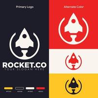 minimalist simple rocket logo design vector