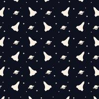 creative space rocket galaxy seamless pattern vector