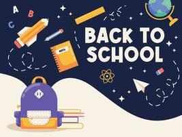 back to school flat design illustration banner vector