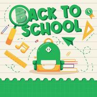 fun and cute back to school social media banner in flat design vector