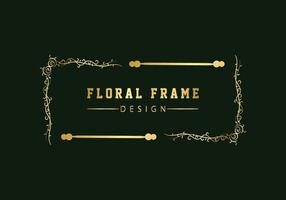 golden decorative floral luxury frame. Floral retro pattern. vector